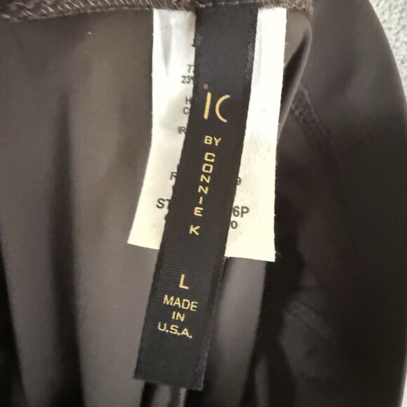 IC by Connie K Brown Size Large Button Hem Cropped Pull On Pants Stretch - Picture 3 of 9